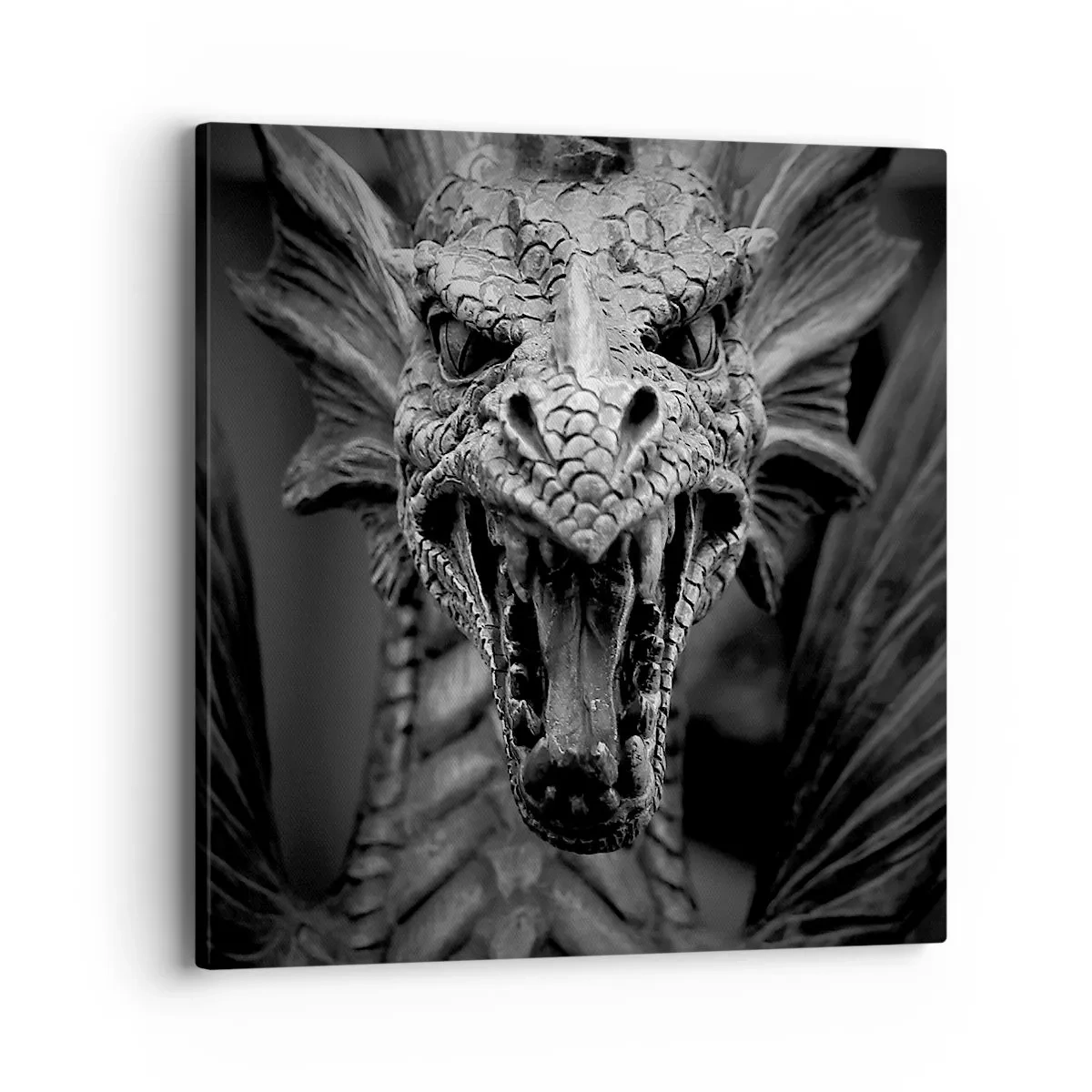 Impression sur toile - Image sur toile - Un dragon imaginaire grisâtre - 40x40 cm