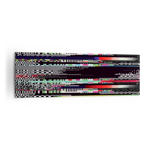 Impression sur toile - Image sur toile - Lignes et pixels colorés dans un style abstrait - 160x50cm - L'image de contrôle de la réalité - Décoration murale moderne pour le salon et la chambre ARTTOR