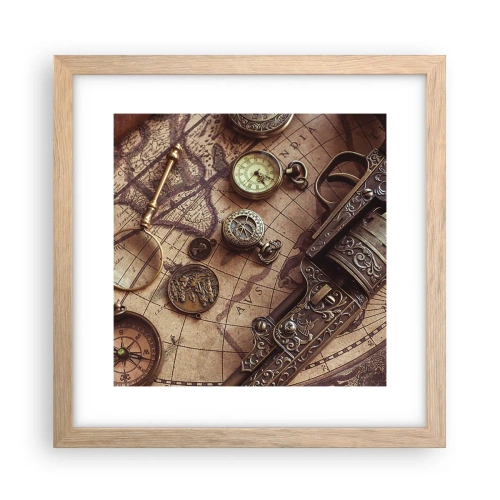 Affiche dans un chêne clair - Poster - L'aventure appelle - 30x30 cm