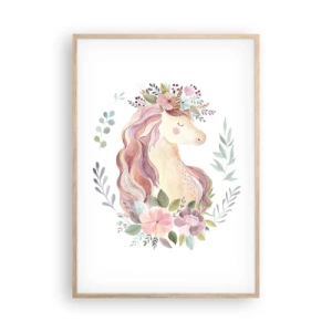 Affiche dans un chêne clair - Poster - Invitation au monde des contes de fées - 70x100 cm