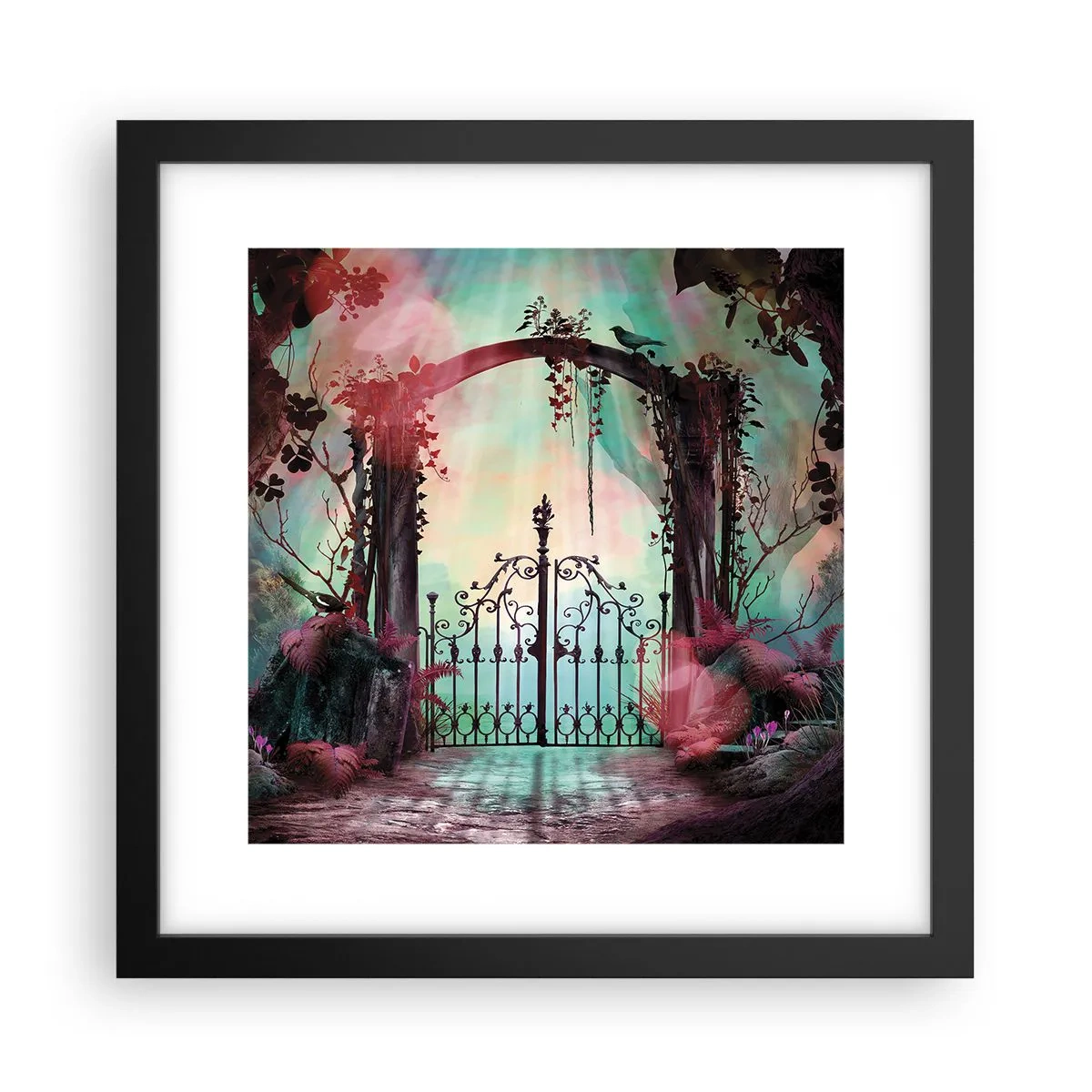 Affiche dans un cadre noir - Poster - Jardin secret - 30x30 cm