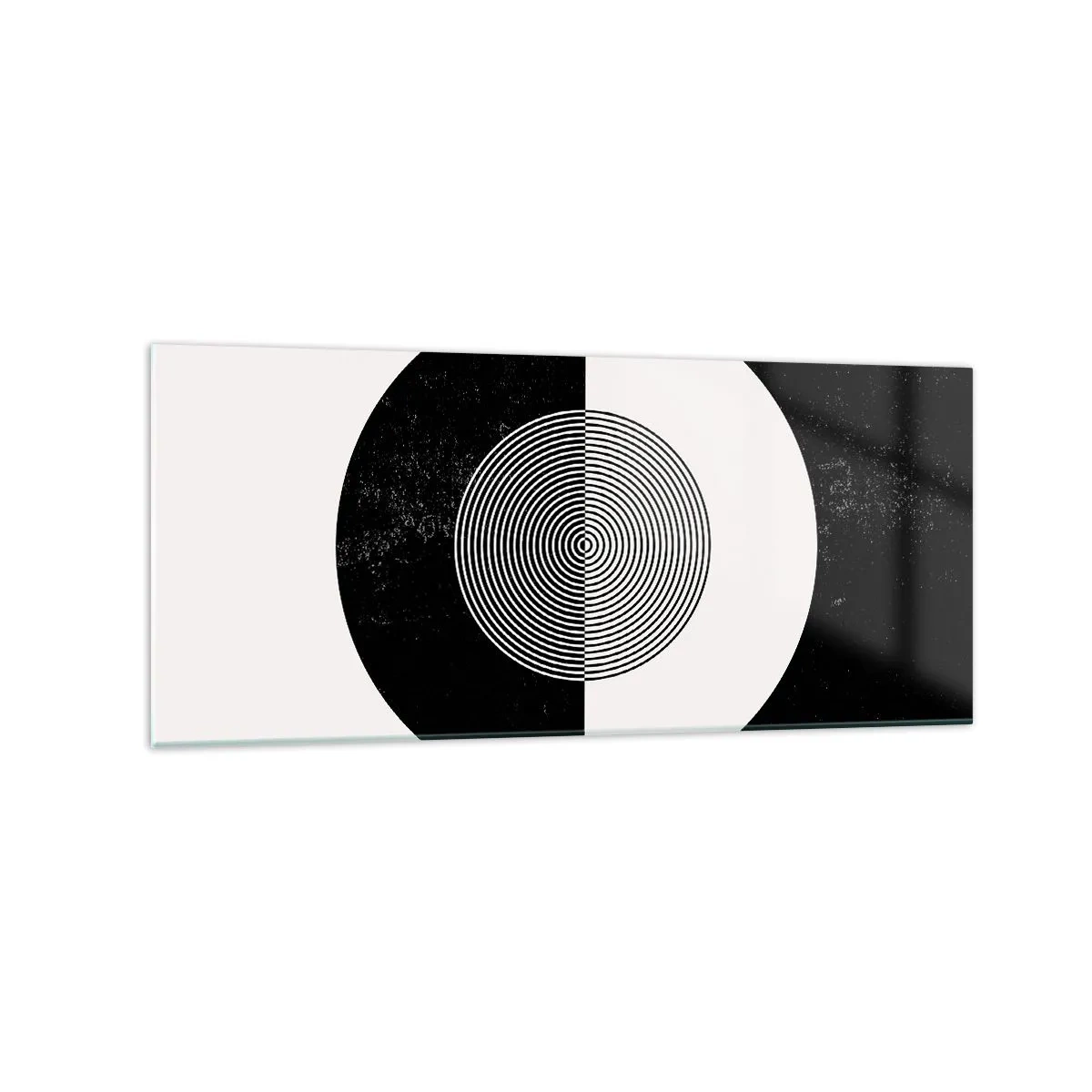 Impression sur verre - Image sur verre - Motif graphique contrasté noir et blanc - 120x50cm - Harmonie de noir et blanc - Décoration murale moderne pour le salon et la chambre ARTTOR