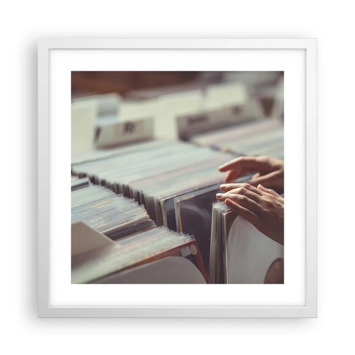 Affiche dans un cadre blanc - Poster - A la recherche d'émotions - 40x40 cm