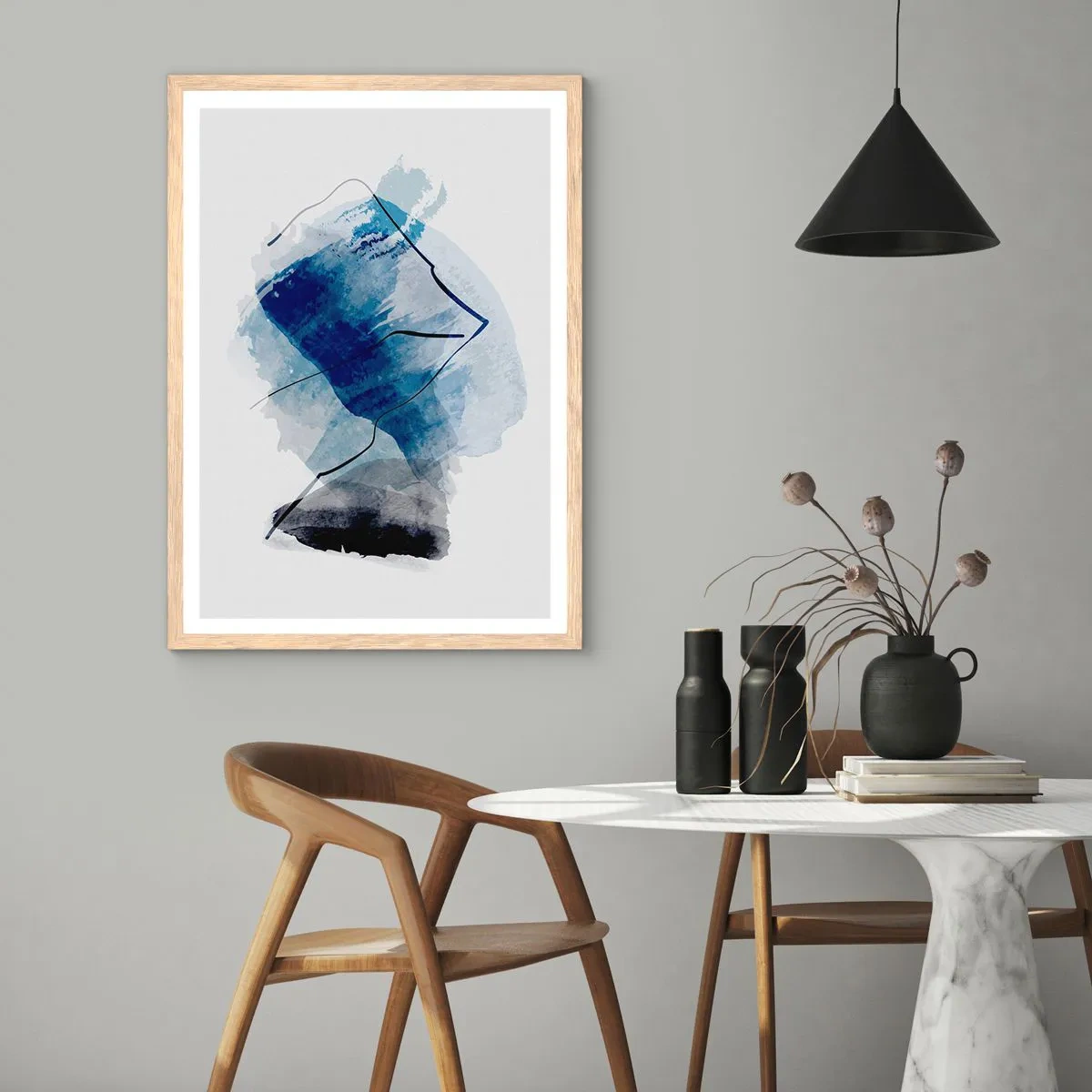 Affiche dans un chêne clair - Poster - Montagne de glace - 50x70 cm