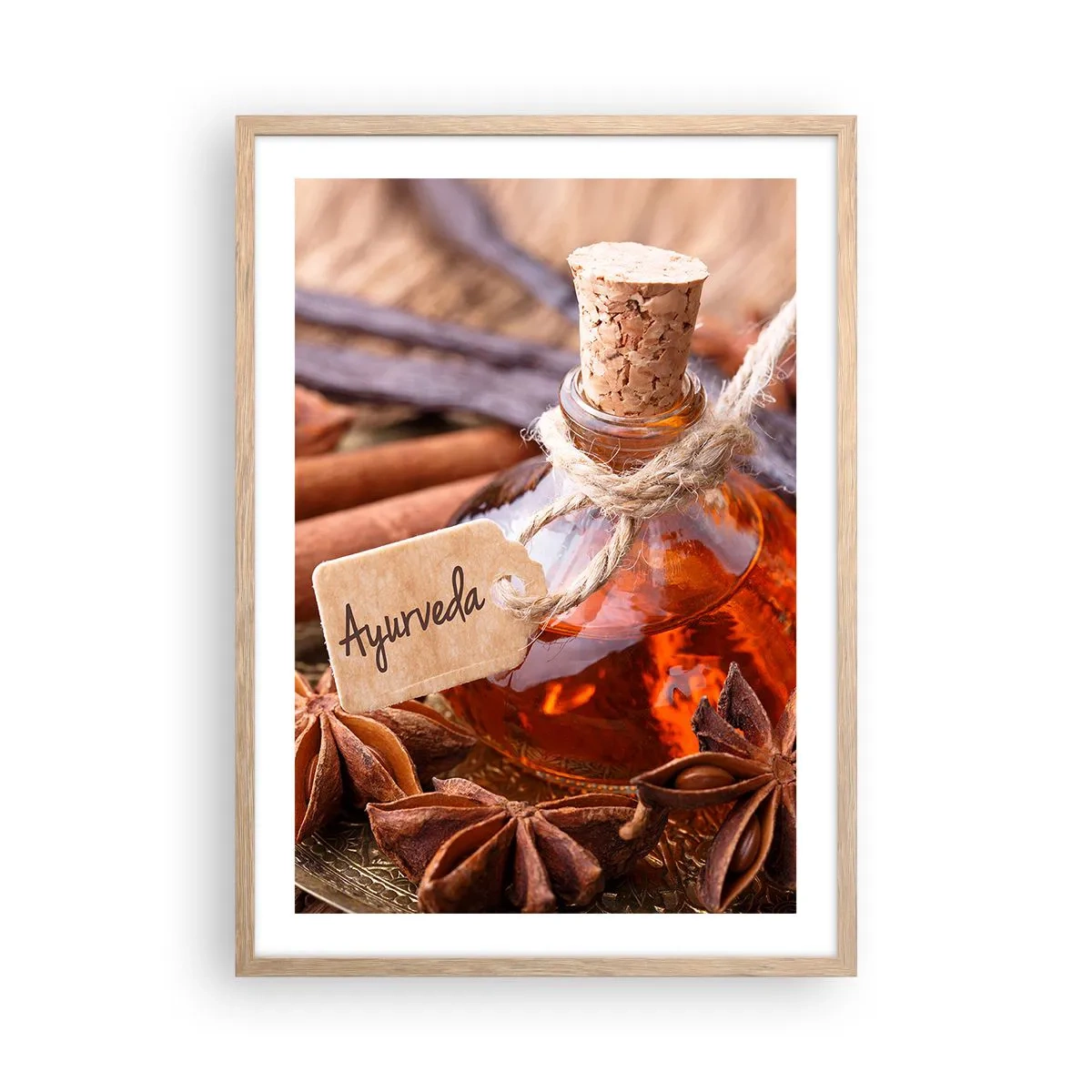 Affiche dans un chêne clair - Poster - Vers l'unité du corps et de l'esprit - 50x70 cm