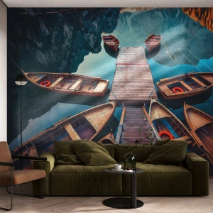 Papier Peint Photo Premium Canvas - J'attends à la marina - Paysage, Lac, Tyrol - 150x105 cm