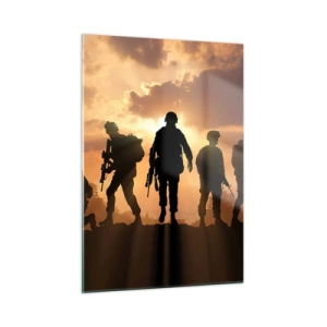 Impression sur verre - Image sur verre - Frères d'armes - 50x70cm - Brothers in arms - Décoration murale moderne pour le salon et la chambre ARTTOR
