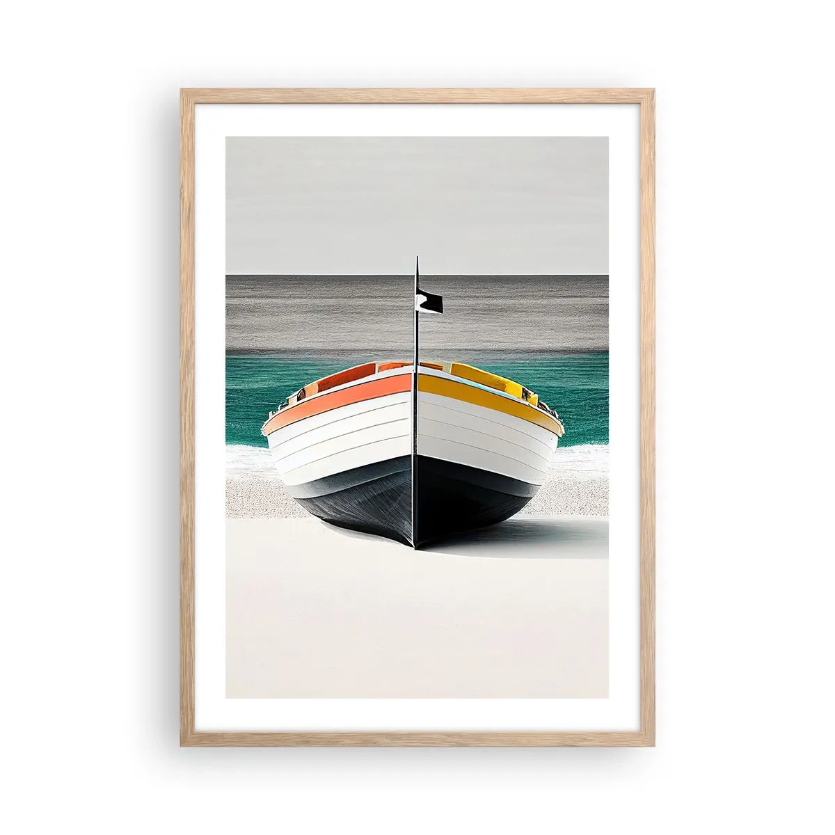 Affiche dans un chêne clair - Poster - A sa place - 50x70 cm