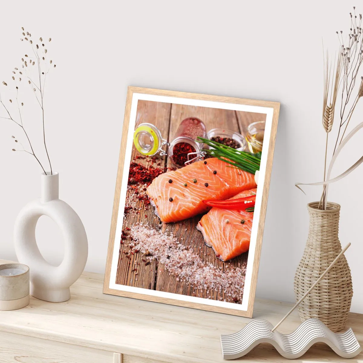 Affiche dans un chêne clair - Poster - Aventure norvégienne dans la cuisine - 40x50 cm