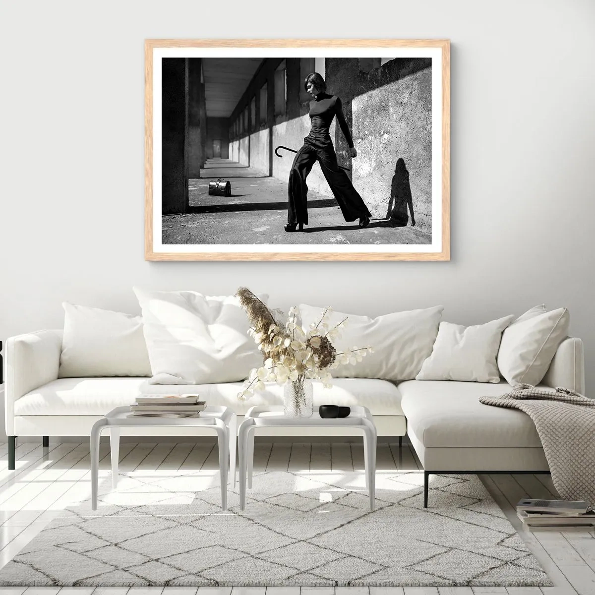 Affiche dans un chêne clair - Poster - Élégance urbaine - 50x40 cm