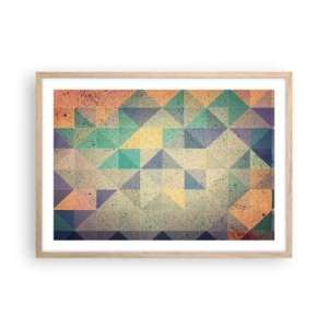 Affiche dans un chêne clair - Poster - République des triangles - 70x50 cm