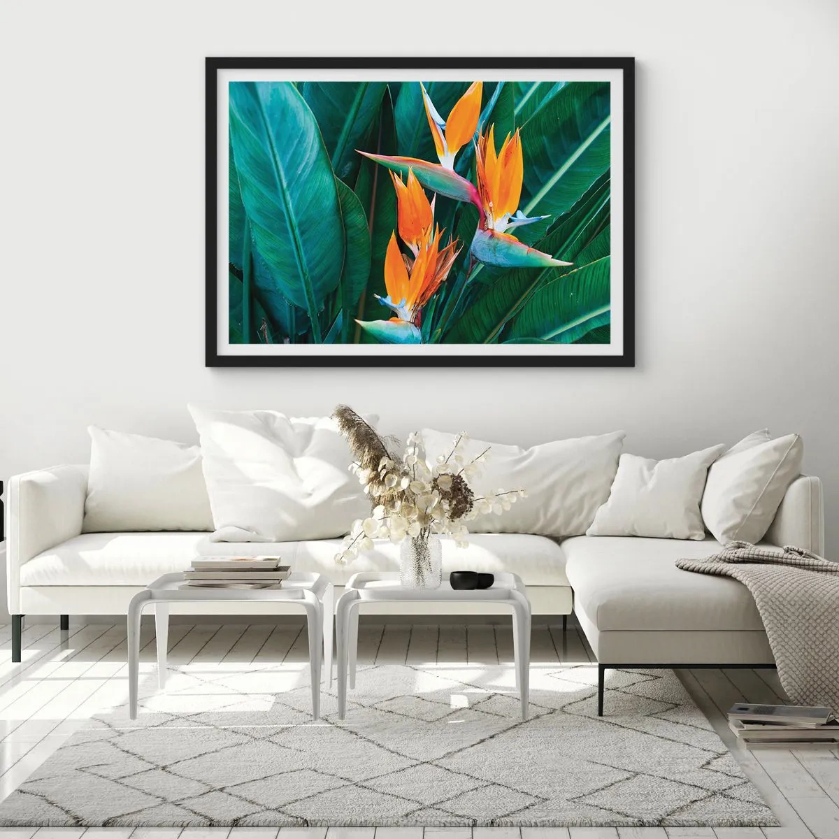 Affiche dans un cadre noir - Poster - Est-ce une fleur, est-ce un oiseaux? - 40x30 cm