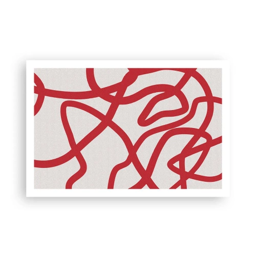 Affiche - Poster - Rouge sur blanc - 91x61 cm