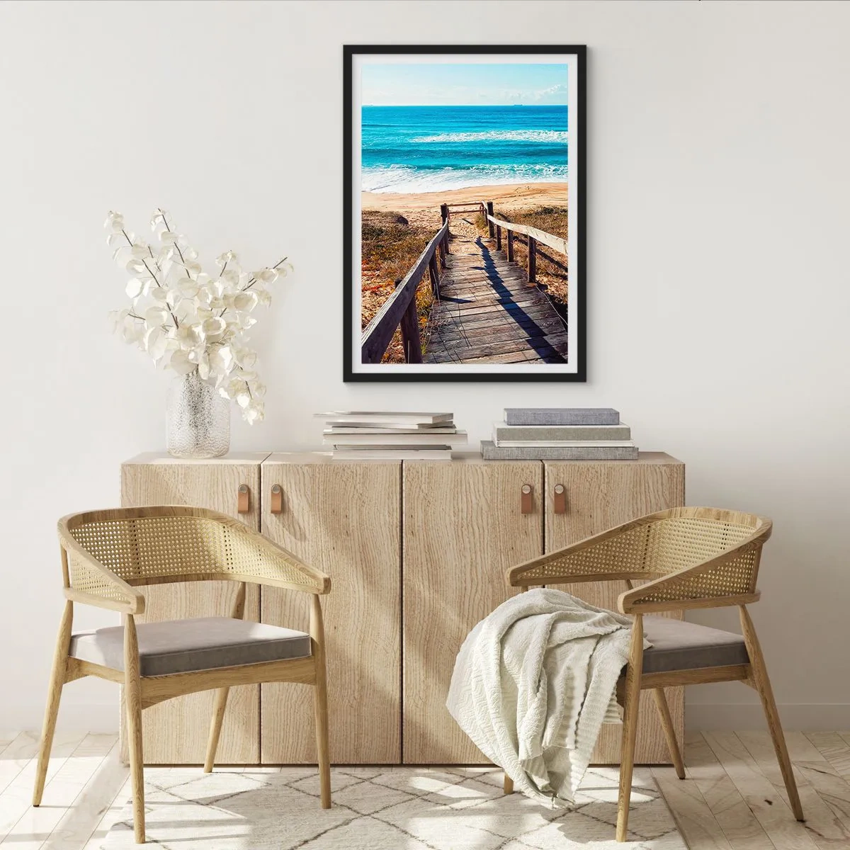 Affiche dans un cadre noir - Poster - Cours! - 61x91 cm