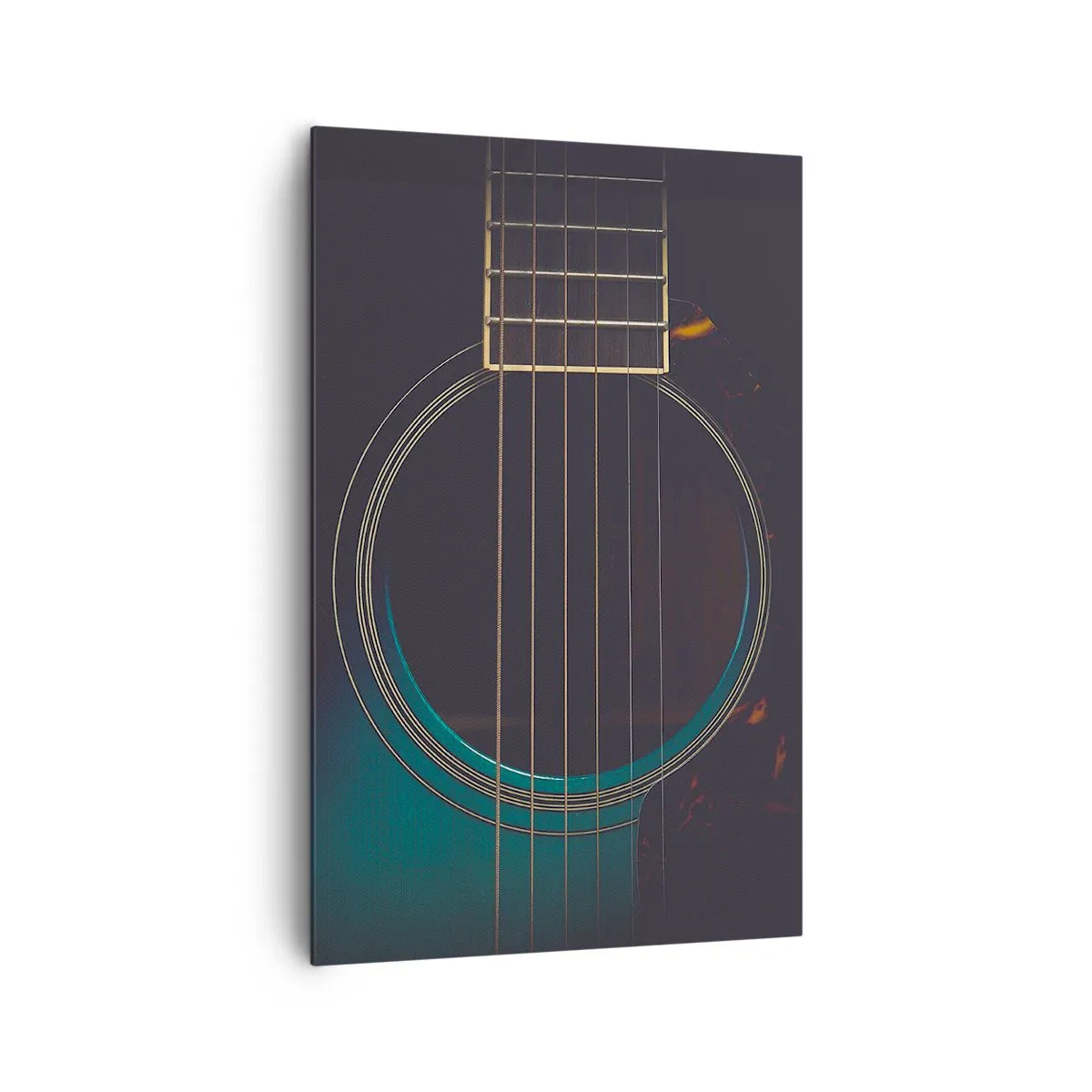 Impression sur toile - Image sur toile - Guitare acoustique dans une lumière sombre et élégante - 80x120cm - Le calme avant la tempête - Décoration murale moderne pour le salon et la chambre ARTTOR