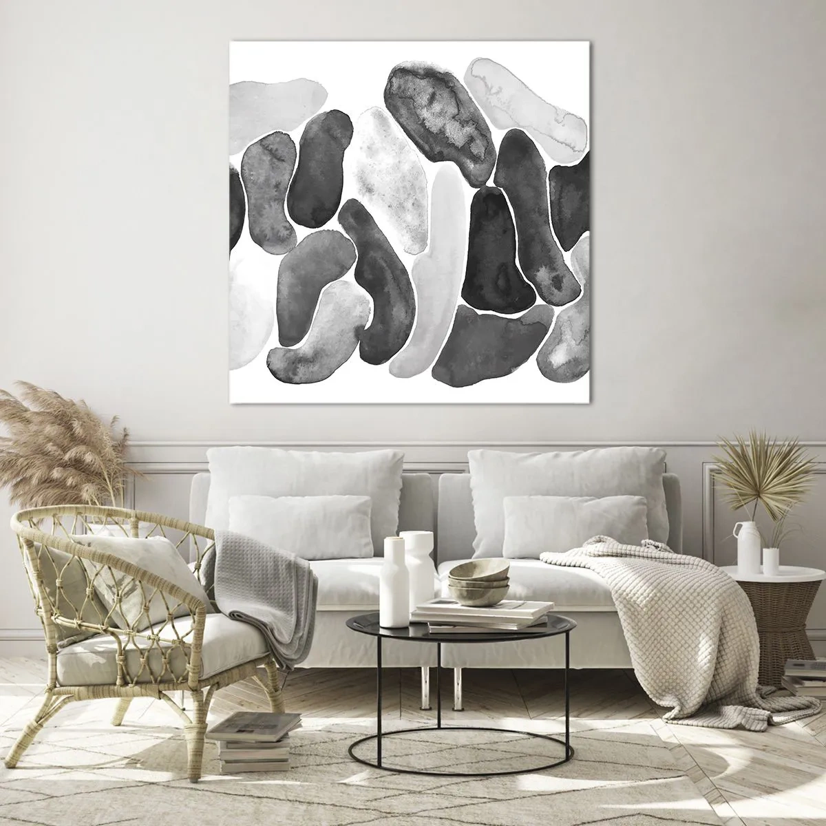 Impression sur verre - Image sur verre - Abstraction rocheuse - 40x40 cm