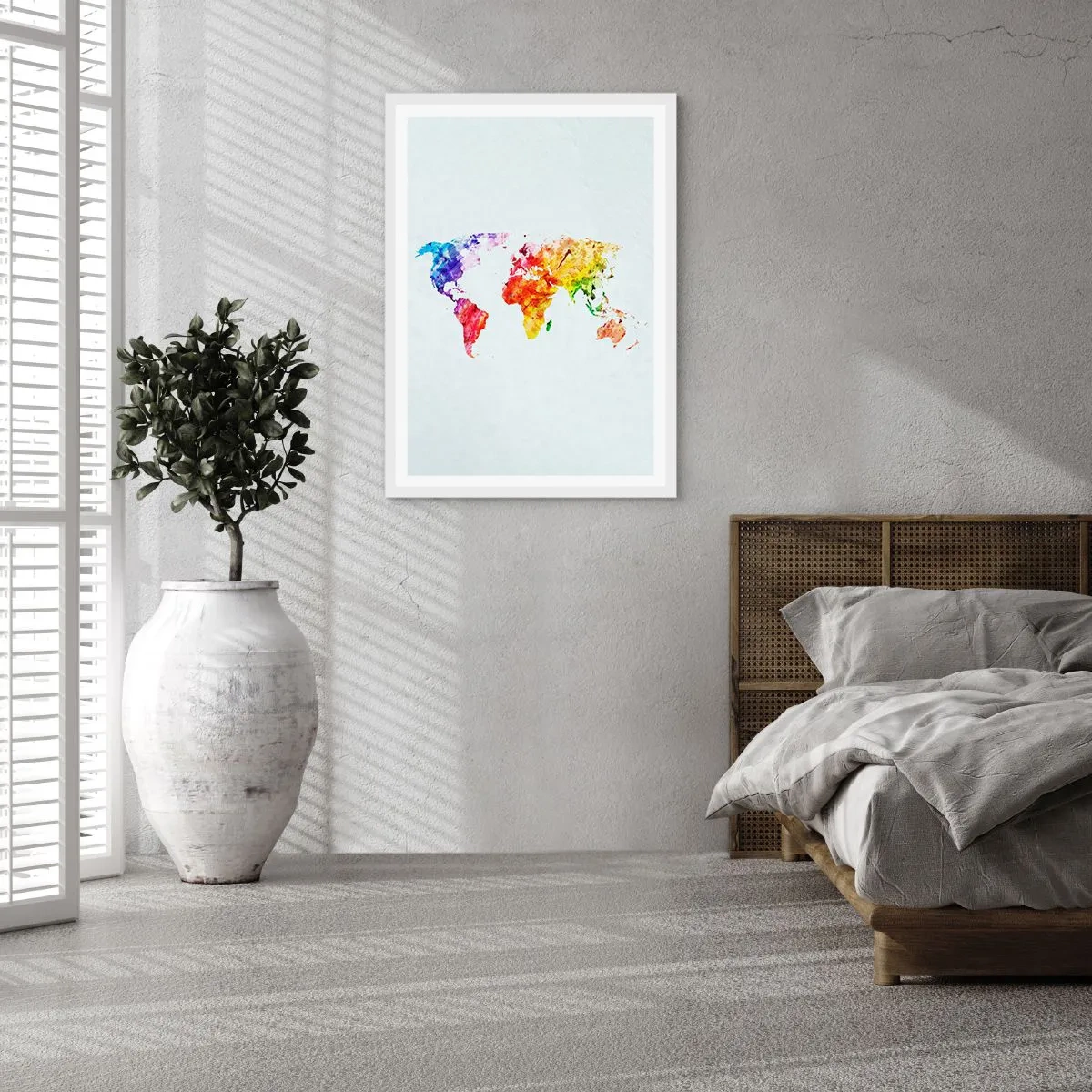 Affiche dans un cadre blanc - Poster - Toutes les couleurs du monde - 40x50 cm
