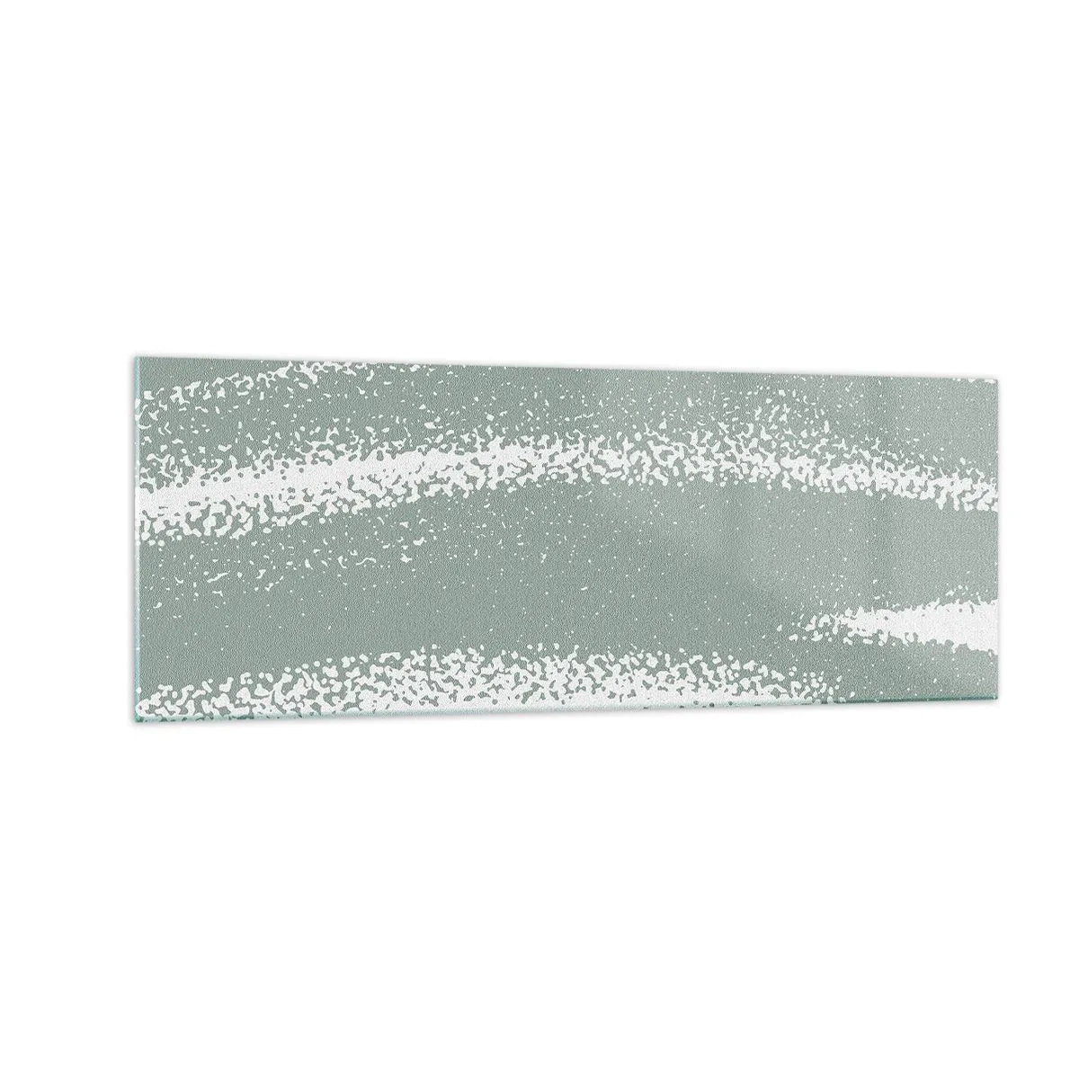 Impression sur verre - Image sur verre - Vagues d'hiver dans les tons menthe et blanc - 140x50cm - Abstraction dans un climat hivernal - Décoration murale moderne pour le salon et la chambre ARTTOR
