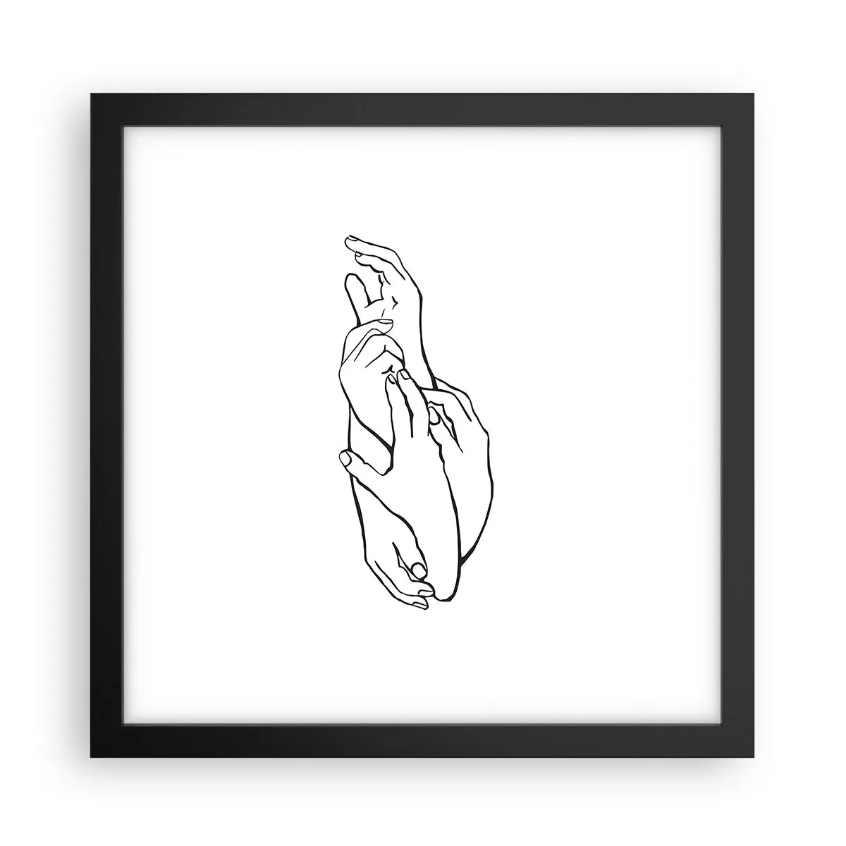 Affiche dans un cadre noir - Poster - Bon contact - 30x30 cm