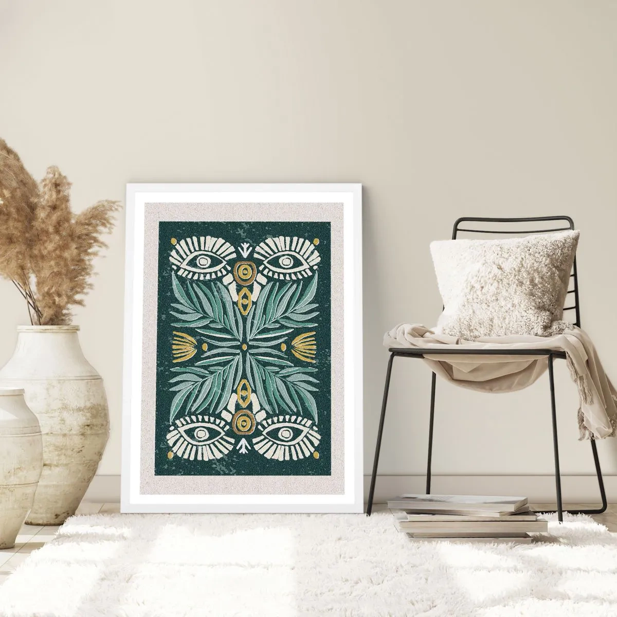 Affiche dans un cadre blanc - Poster - Comme une découpe folklorique - 50x70 cm