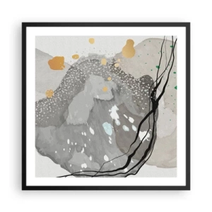 Affiche dans un cadre noir - Poster - Composition organique - 60x60 cm