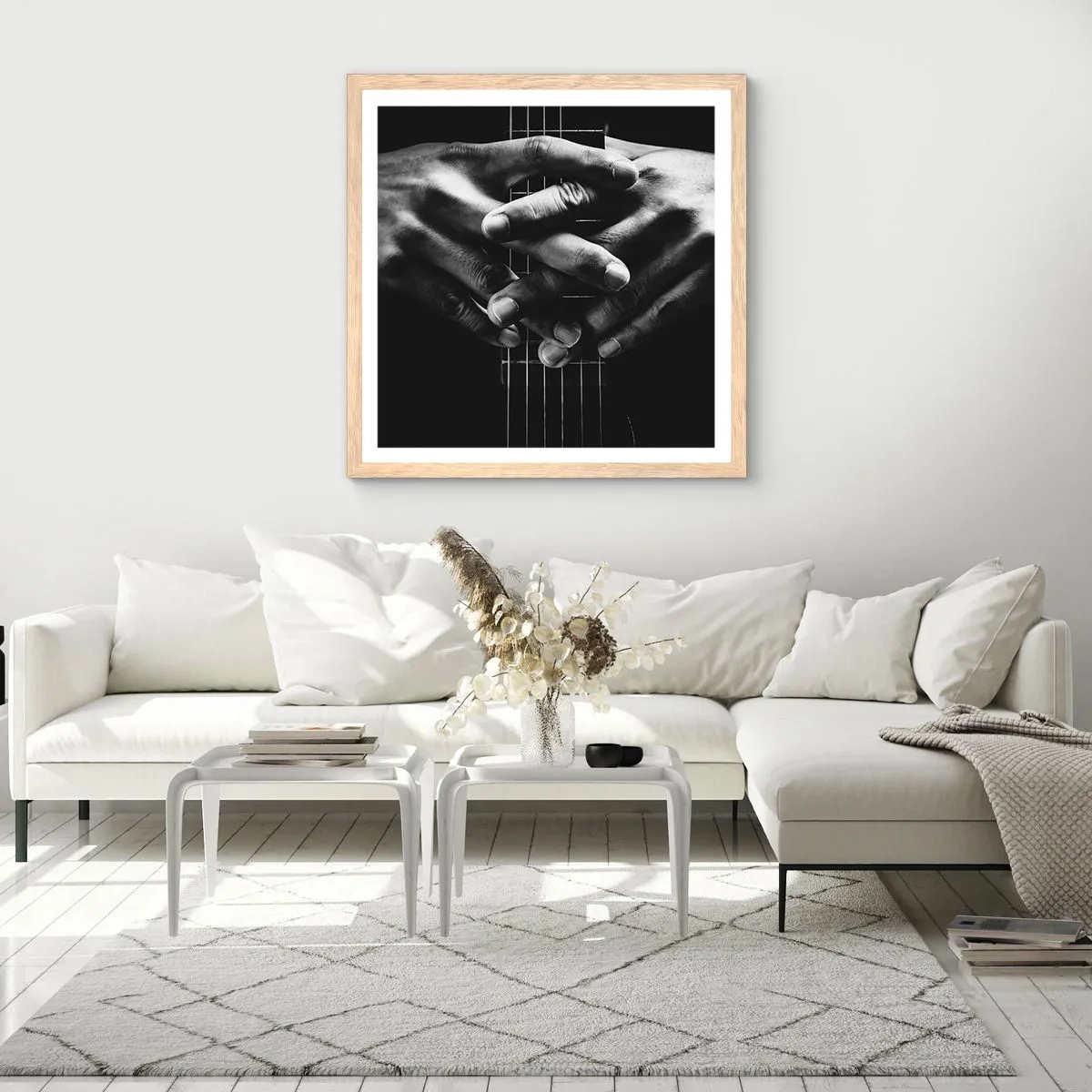 Affiche dans un chêne clair - Poster - Prière d'artiste - 40x40 cm