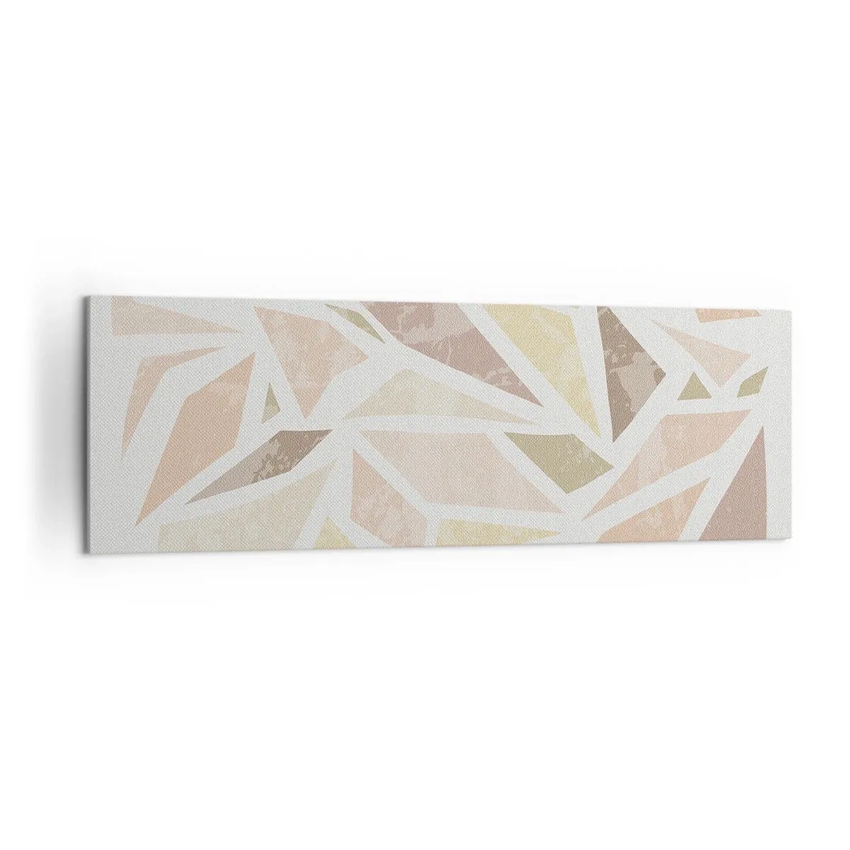 Impression sur toile - Image sur toile - Formes géométriques abstraites aux couleurs pastel - 160x50cm - Composition de vitraux - Décoration murale moderne pour le salon et la chambre ARTTOR