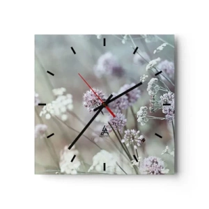 Horloge murale - Pendule murale - Herbes douces en filigrane - 40x40 cm