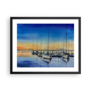 Affiche dans un cadre noir - Poster - Fin d'une belle journée - 50x40 cm