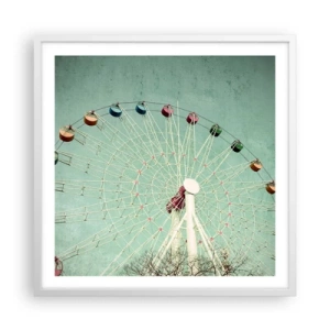 Affiche dans un cadre blanc - Poster - Nous vous invitons à vous amuser - 60x60 cm