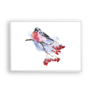 Affiche dans un cadre blanc - Poster - L'hiver en couleurs - 100x70 cm