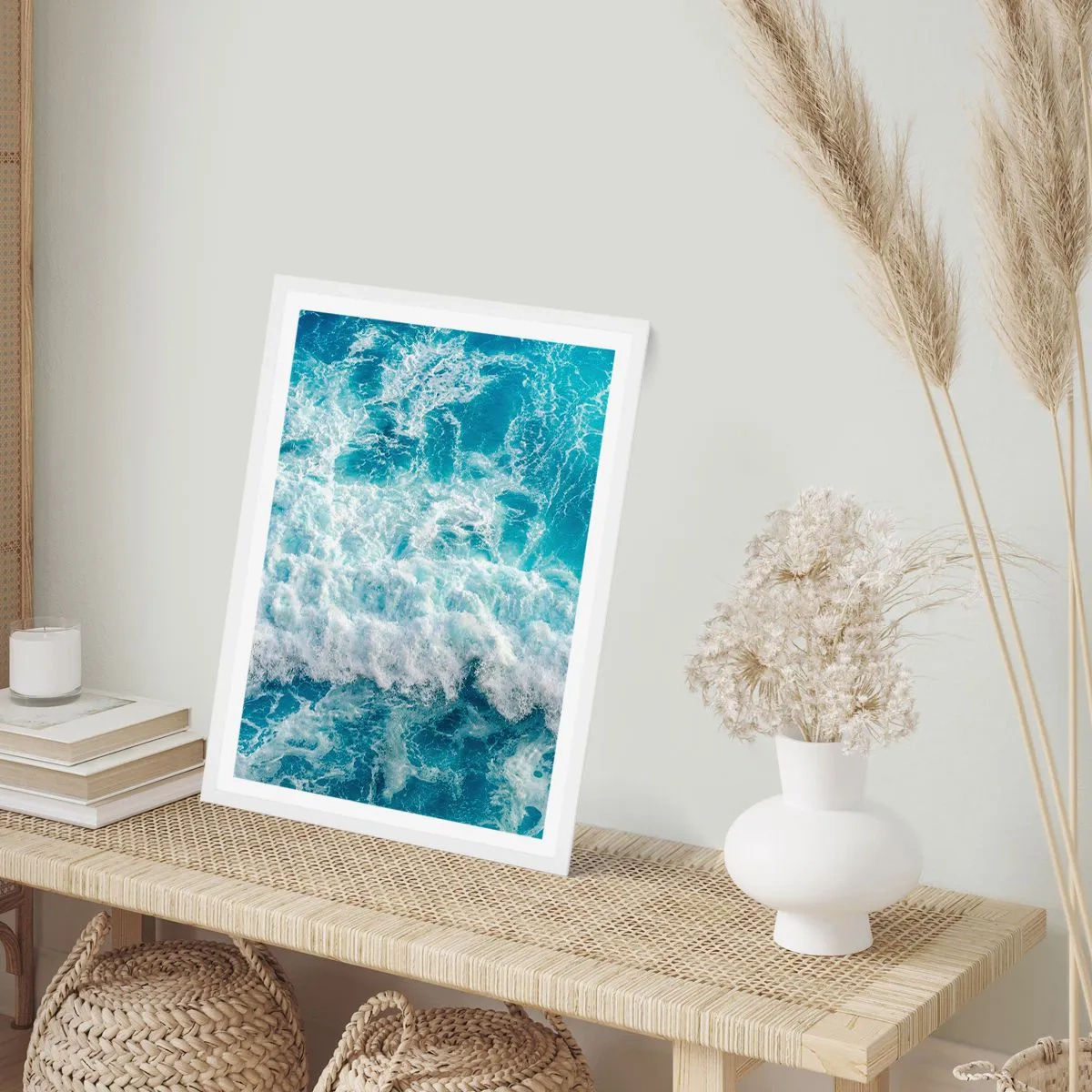 Affiche dans un cadre blanc - Poster - Joyeusement et en sautant - 50x70 cm