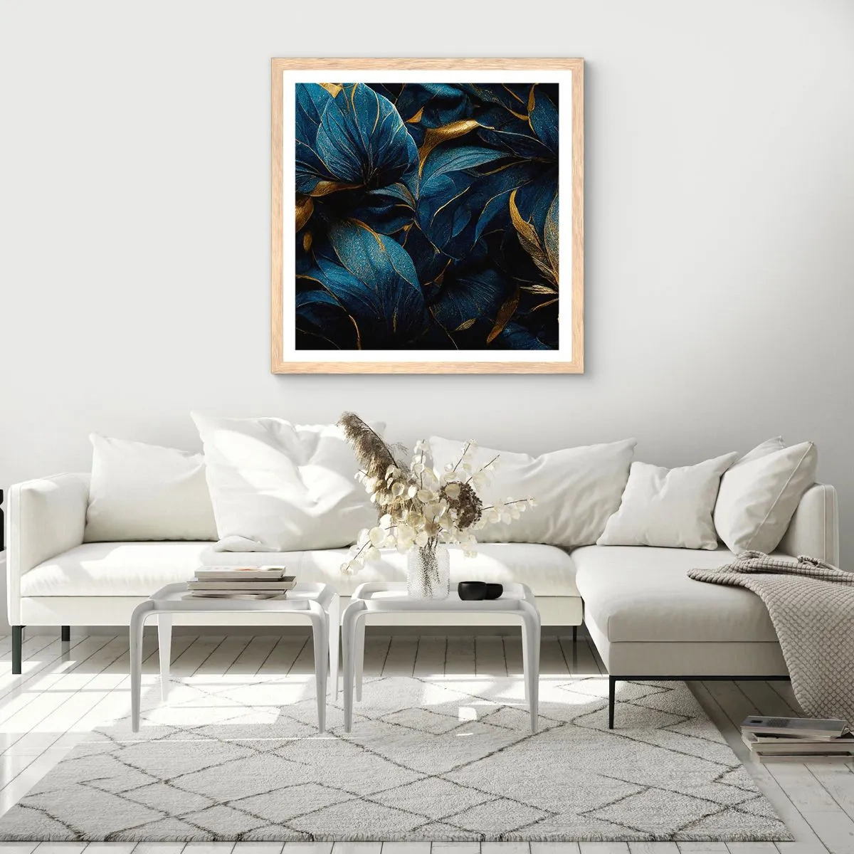 Affiche dans un chêne clair - Poster - Des dessous dorés - 30x30 cm