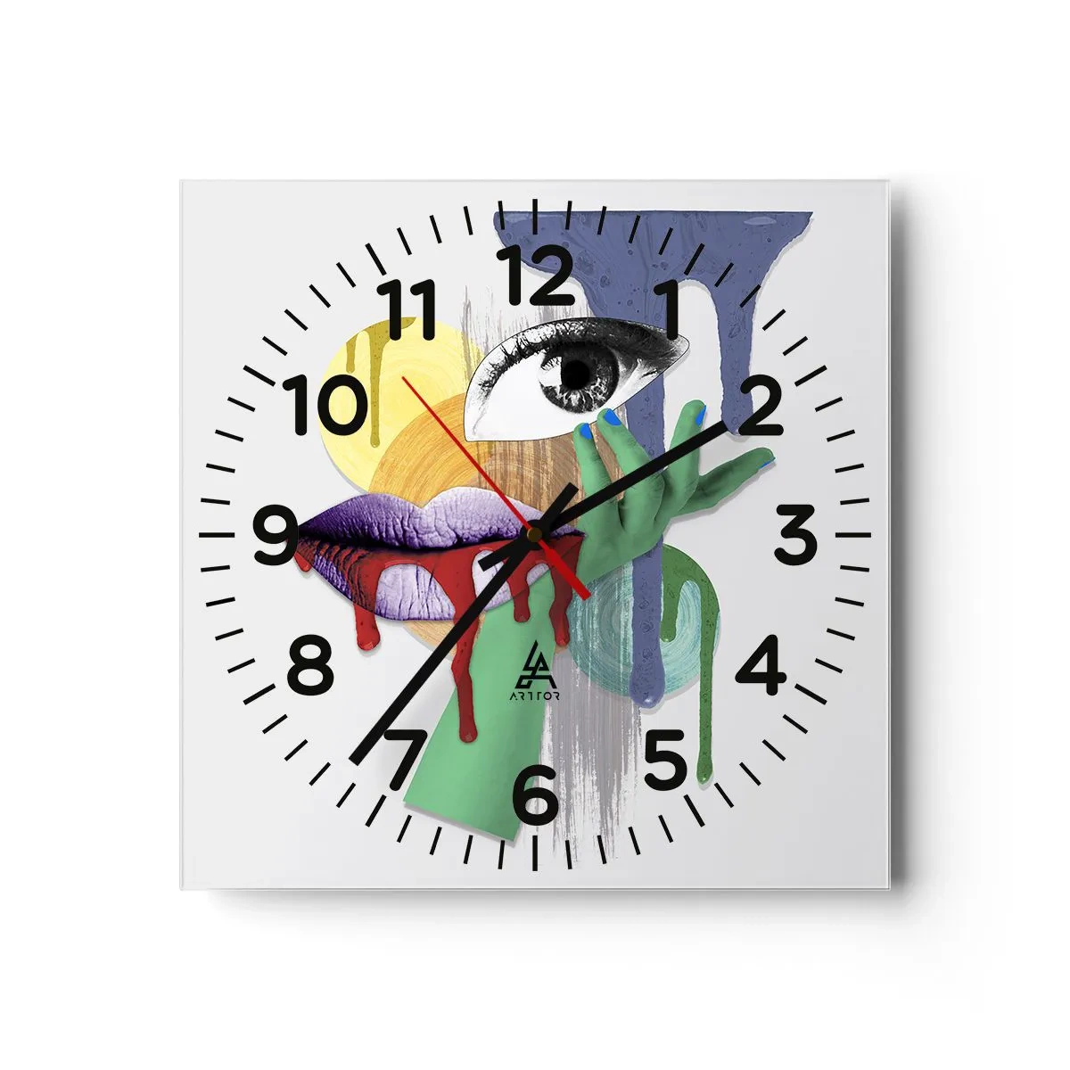 Horloge murale - Pendule murale - Un portrait déconstruit - 40x40 cm