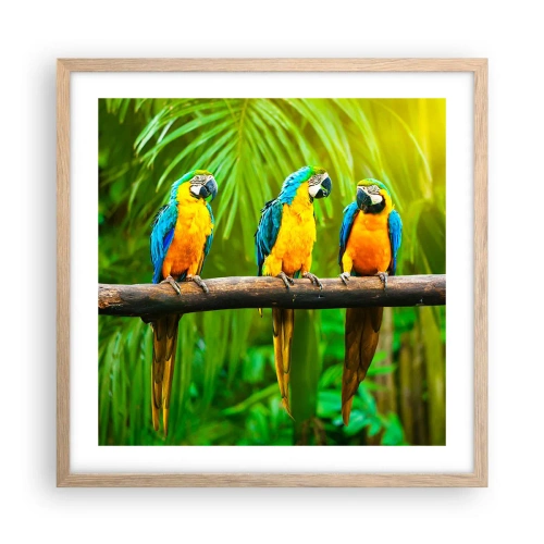 Affiche dans un chêne clair - Poster - Et avez-vous entendu qu'elle ...? - 50x50 cm