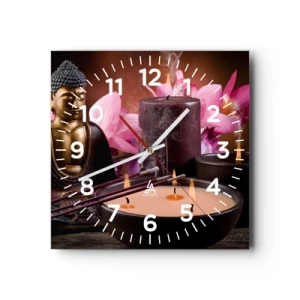 Horloge murale - Pendule murale - Vider l'esprit, calmer le corps - 40x40 cm