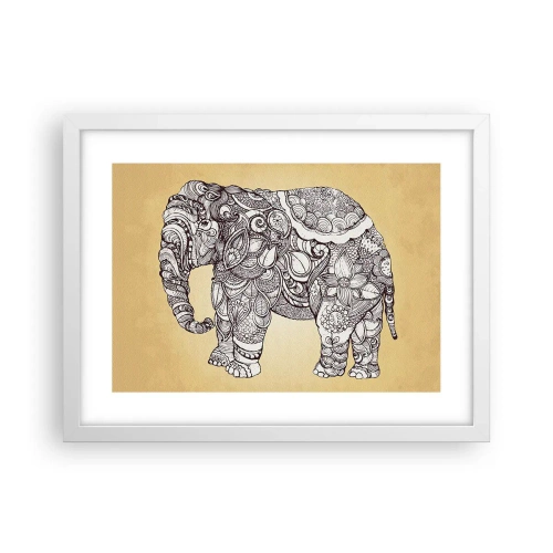 Affiche dans un cadre blanc - Poster - L'éléphant s'est apprêté - 40x30 cm