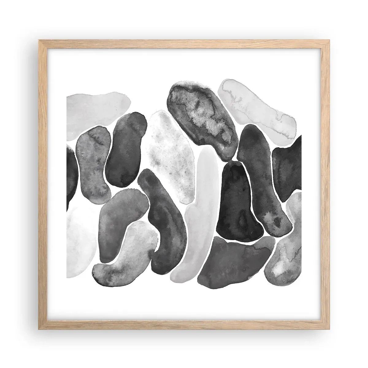 Affiche dans un chêne clair - Poster - Abstraction rocheuse - 50x50 cm