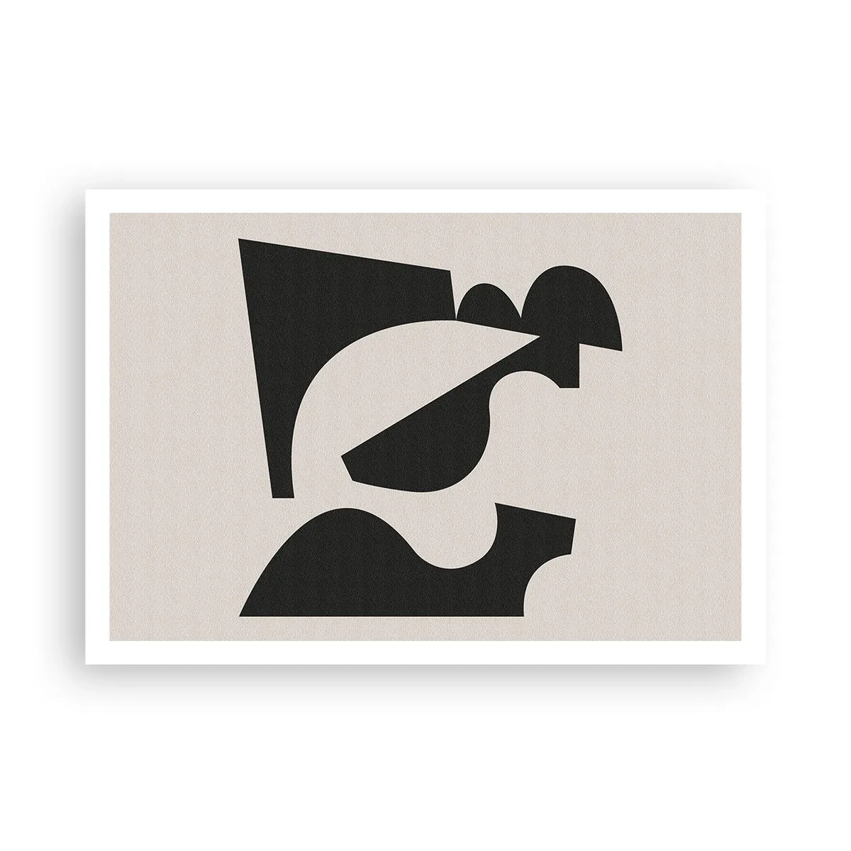 Affiche - Poster - Composition géométrique abstraite en noir et blanc - 100x70cm - À monter soi-même - Décoration murale moderne pour le salon et la chambre ARTTOR