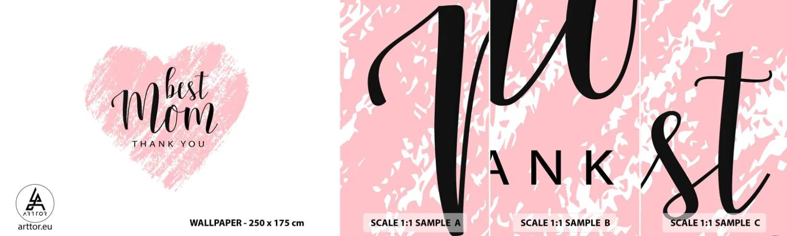 Échantillon de Papier Peint Autocollant Deluxe Sticker - Toujours au bon moment - Cœur, Amour, Fête des mères - 100x30 cm