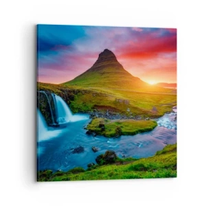 Impression sur toile - Image sur toile - Islande - feu et eau - 70x70 cm