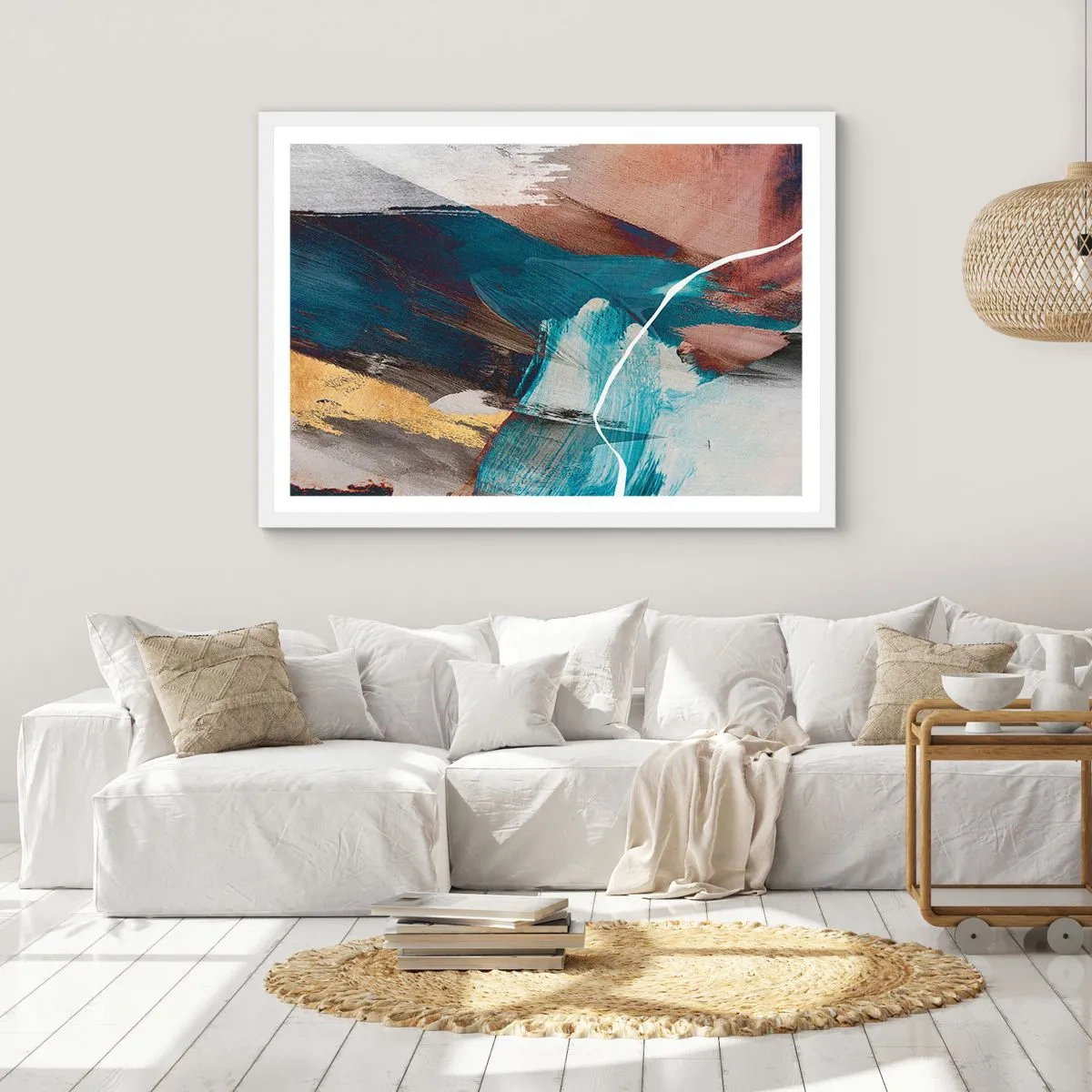 Affiche dans un cadre blanc - Poster - Avec panache et énergie - 91x61 cm