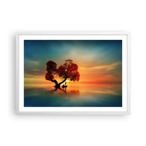 Affiche dans un cadre blanc - Poster - Plénitude et éloignement sans monde - 70x50 cm