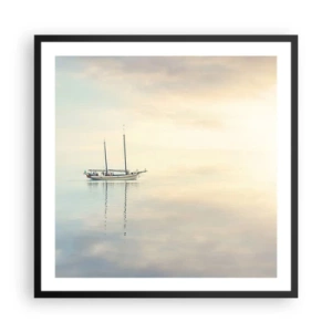 Affiche dans un cadre noir - Poster - Dans une mer de silence - 60x60 cm