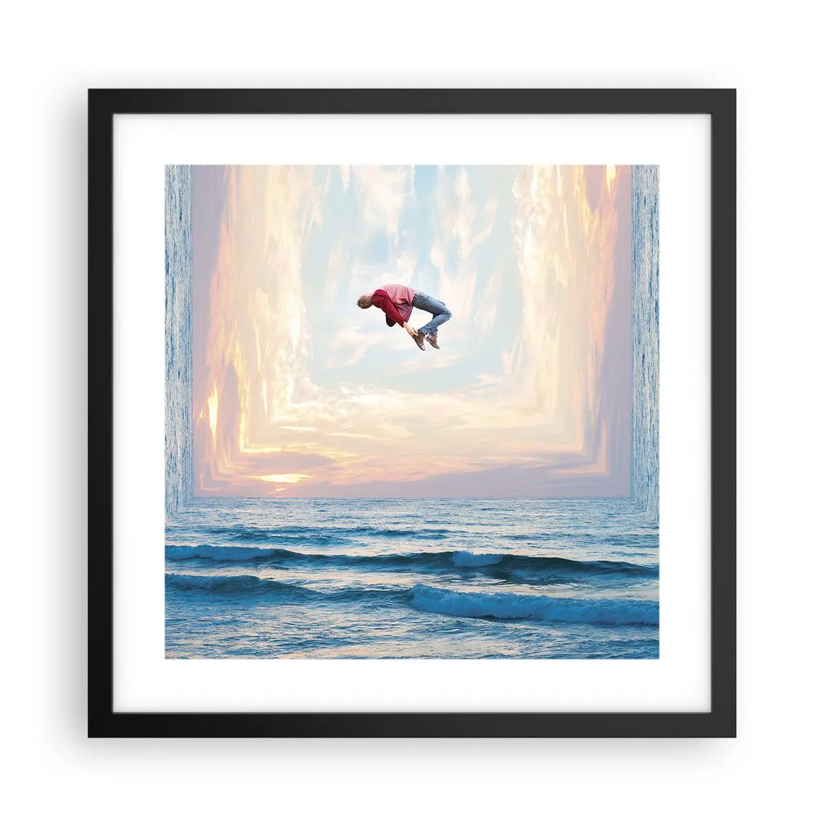 Affiche dans un cadre noir - Poster - Vers une autre dimension - 40x40 cm