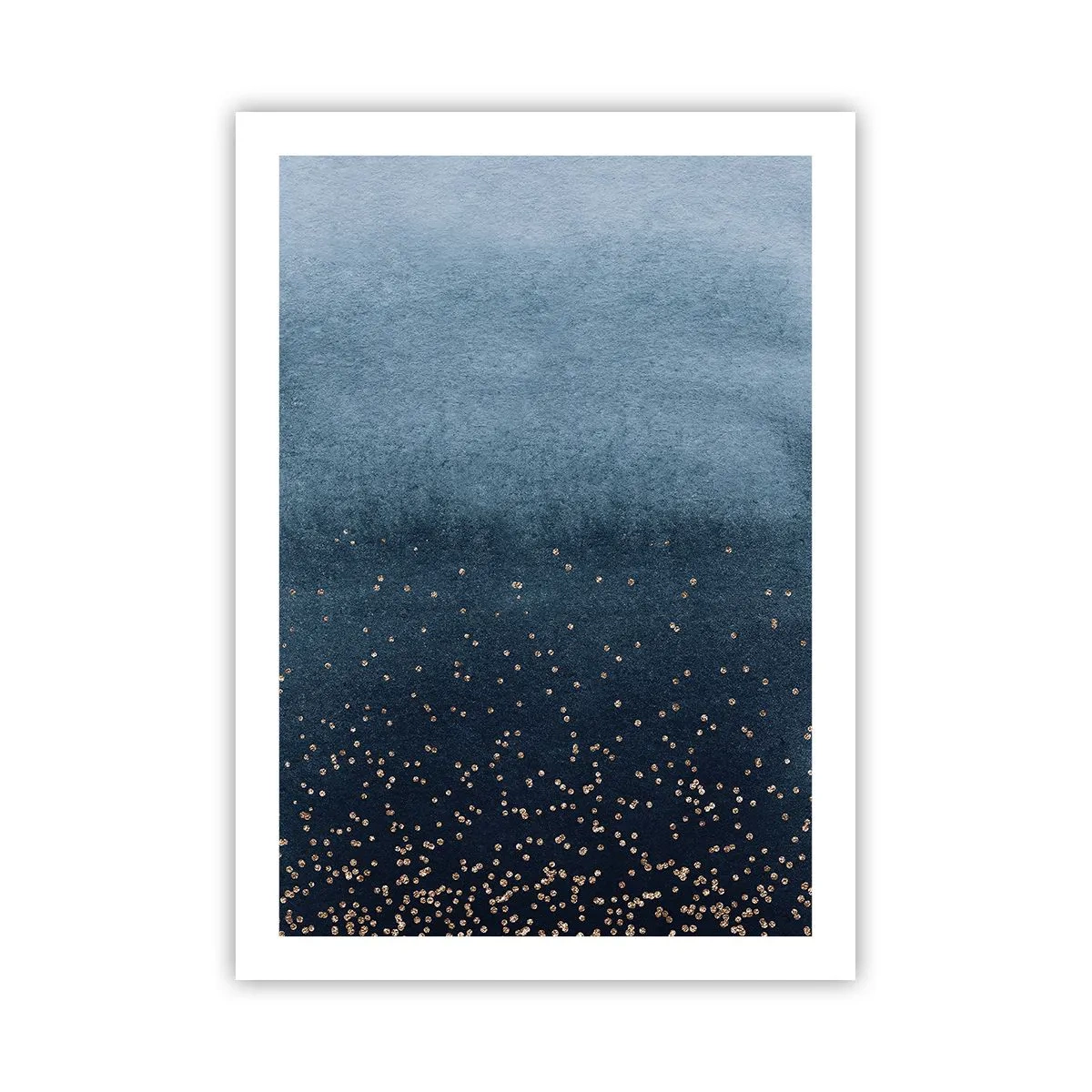 Affiche - Poster - Dégradé bleu avec des accents dorés - 50x70cm - Composition - phases bleues - Décoration murale moderne pour le salon et la chambre ARTTOR