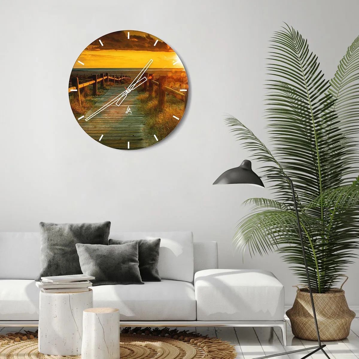 Horloge murale - Pendule murale - Baigné dans le vieil or - 40x40 cm