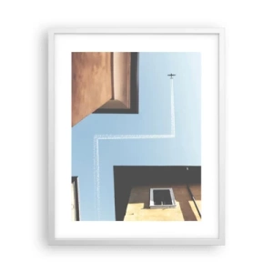 Affiche dans un cadre blanc - Poster - Au-dessus du labyrinthe de la ville - 40x50 cm
