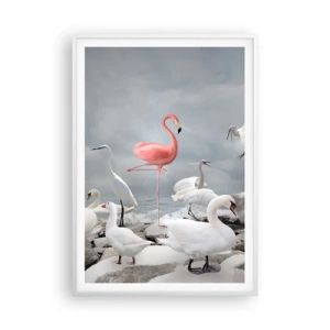 Affiche dans un cadre blanc - Poster - Comment suis-je arrivé là? - 70x100 cm