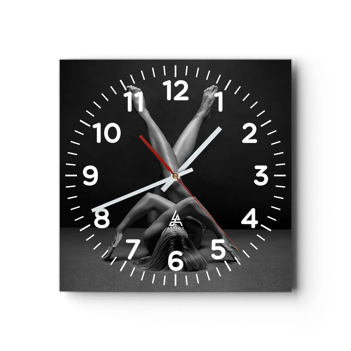 Horloge murale - Pendule murale - Géométrie de la nudité - 40x40 cm
